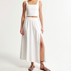 Abercrombie Linen White Skirt